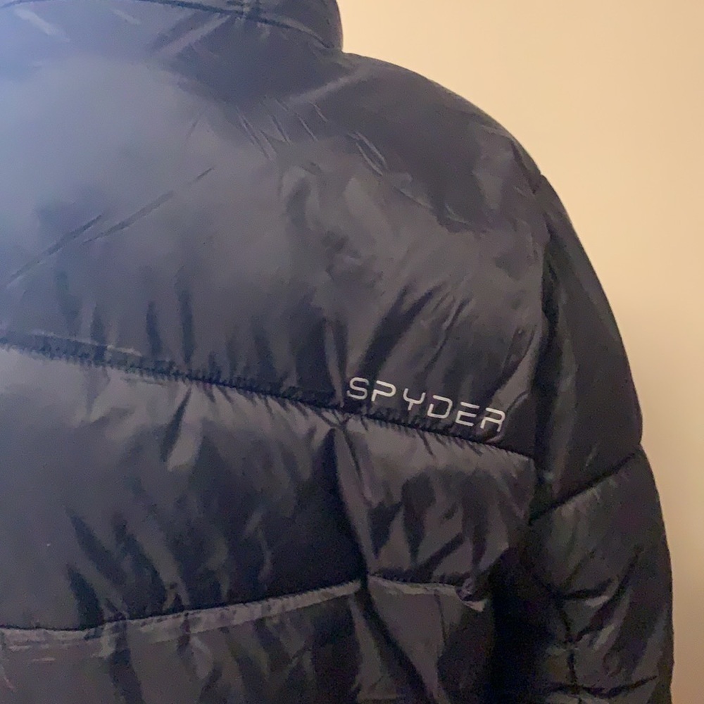 Spyder black polyester hooded quilted coat, small - Picture 7 of 15